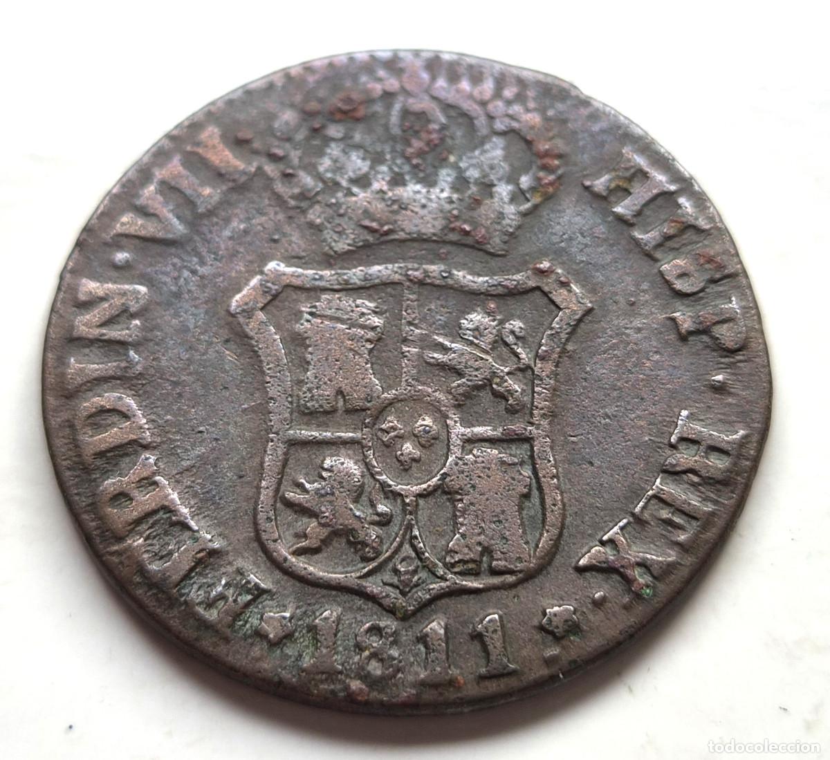 Monedas de Espa&ntilde;a: FERNANDO VII CATALU&Ntilde;A (MALLORCA) . 3 CUARTOS. 1811. - Foto 2
