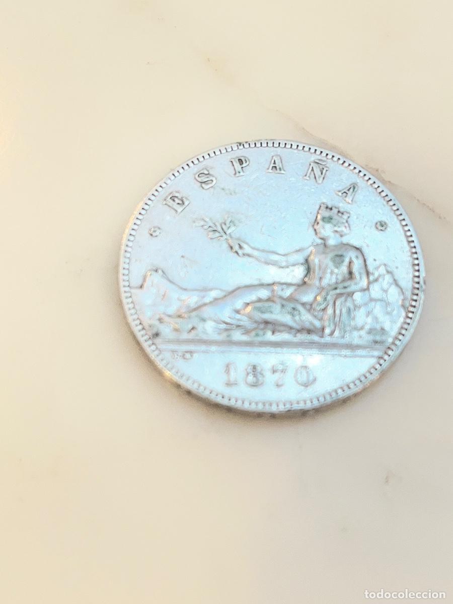 Monedas de Espa&ntilde;a: Espa&ntilde;a 5 pesetas de plata. 1870.