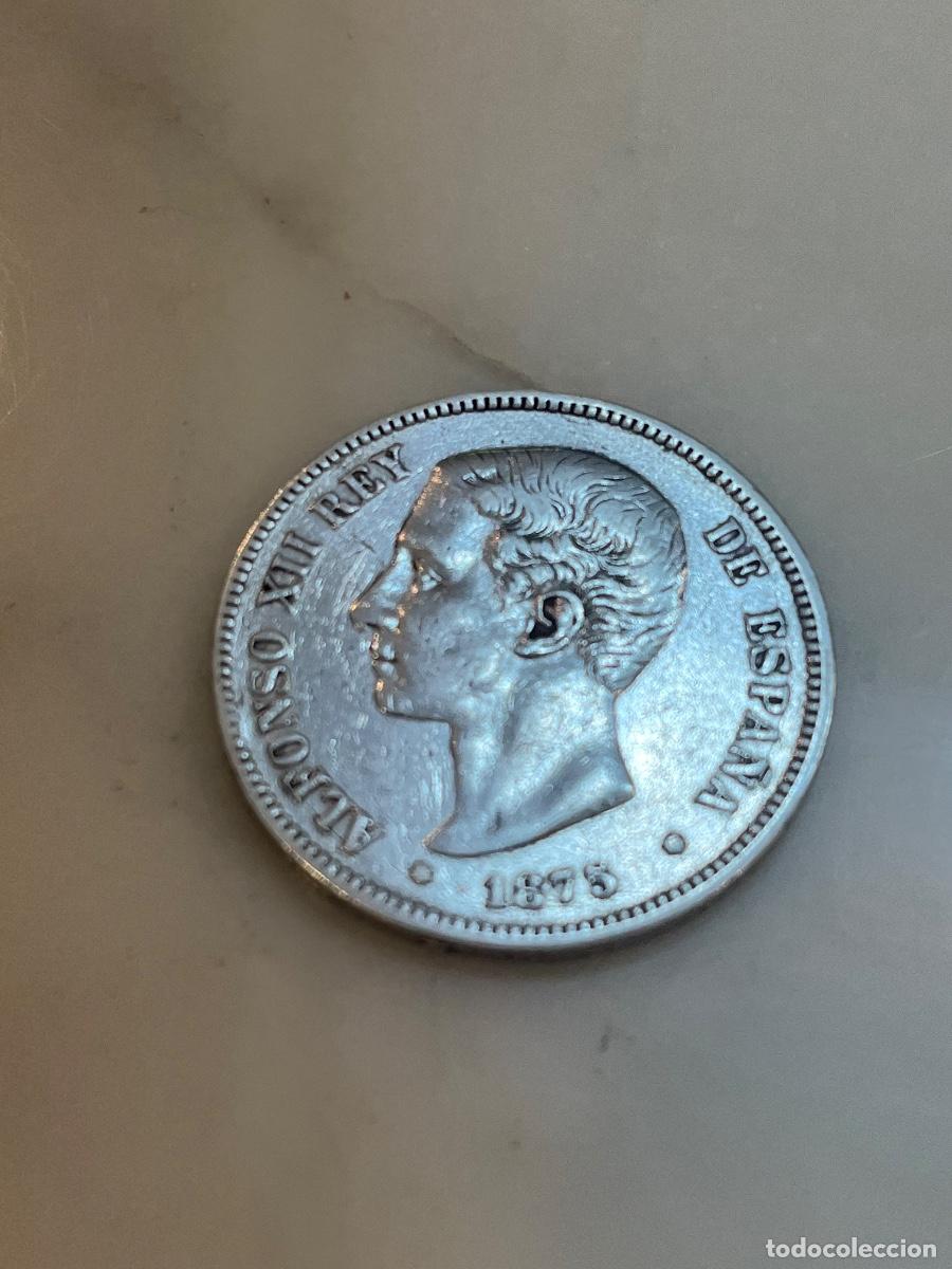 Monedas de Espa&ntilde;a: Espa&ntilde;a 5 pesetas de plata. 1875. Alfonso XII.