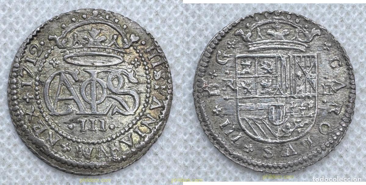 Monedas de Espa&ntilde;a: 5598 ESPA&Ntilde;A 1712 CARLOS III ARCHIDUQUE 2 REALES 1712