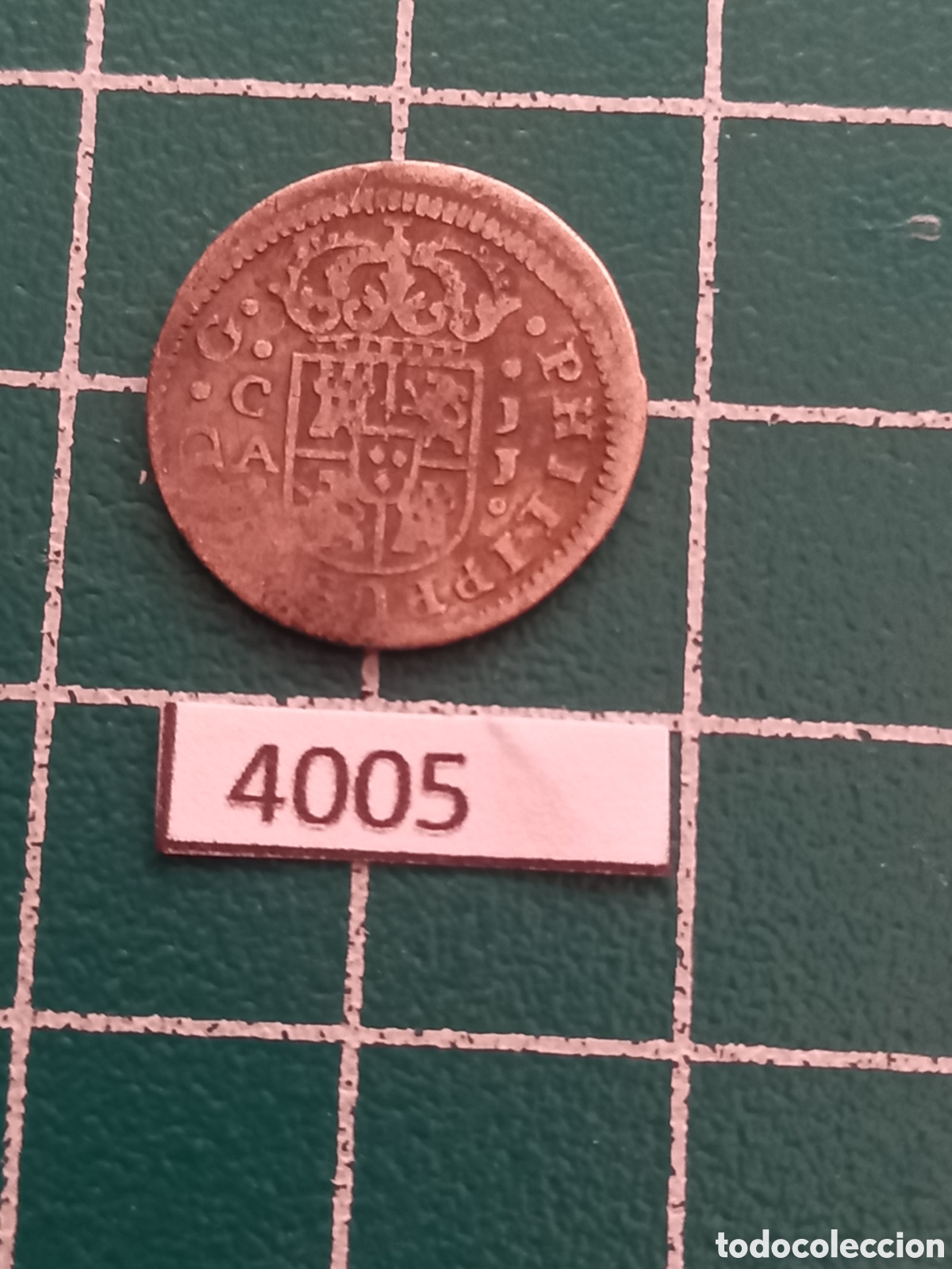 Monedas de Espa&ntilde;a: Espa&ntilde;a medio real 1719 ceca Cuenca - Foto 2