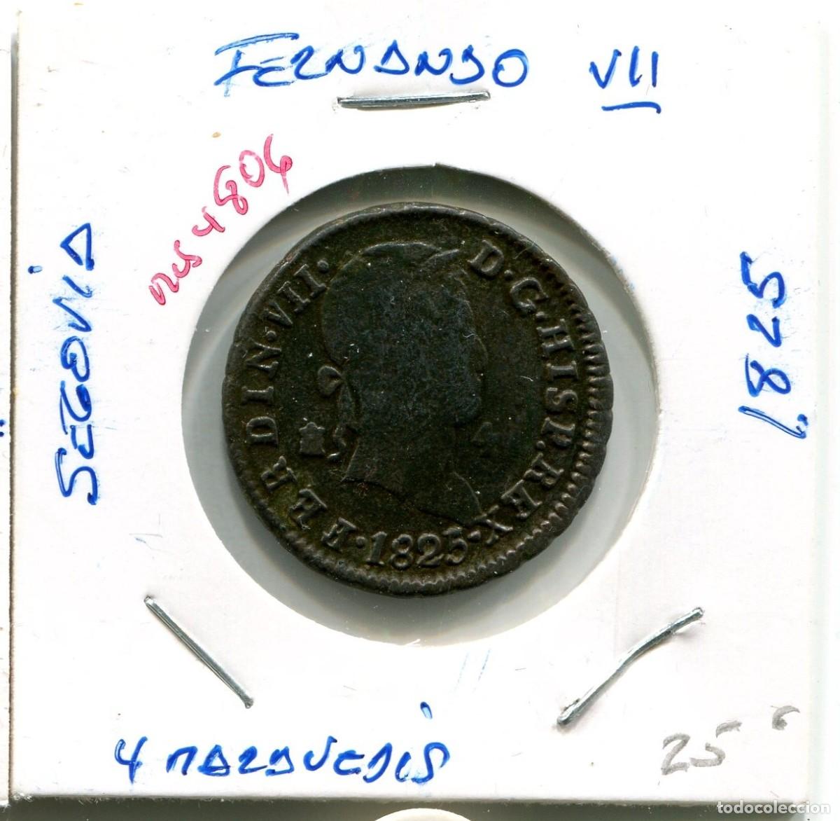 Monedas de Espa&ntilde;a: 4 MARAVEDIS FERNANDO VII A&Ntilde;O 1825 SEGOVIA ( MES4806 )