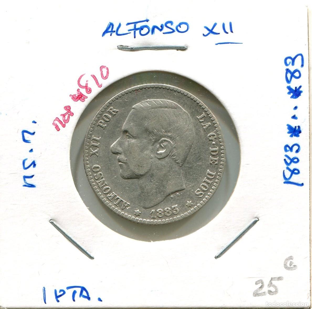 Monedas de Espa&ntilde;a: UNA PESETA ALFONSO XII A&Ntilde;O 1883*..*83 MS.M ( MES4810 )