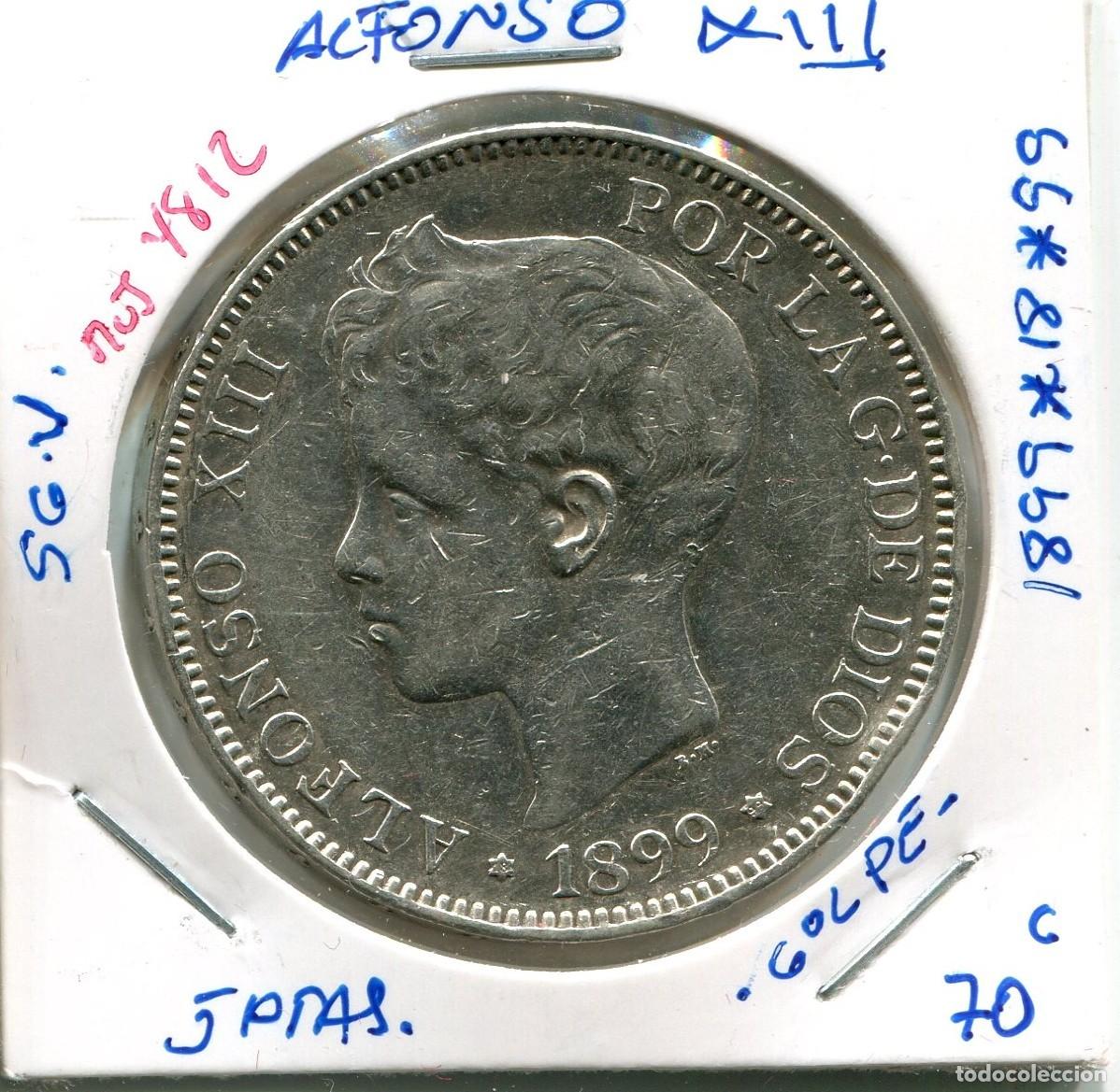Monedas de Espa&ntilde;a: 5 PESETAS ALFONSO XIII A&Ntilde;O 1899 *18*99 SG.V ( GOLPE ) ( MES4812 )