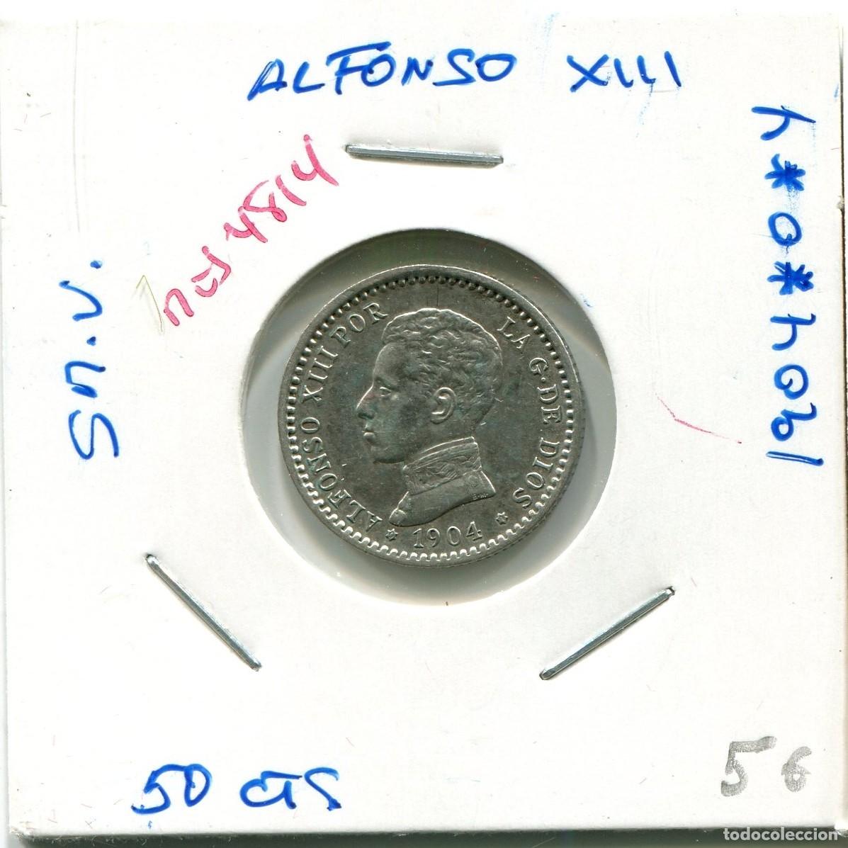 Monedas de Espa&ntilde;a: 50 CENTIMOS ALFONSO XIII A&Ntilde;O 1904 *0*4 SM.V ( MES4814 )