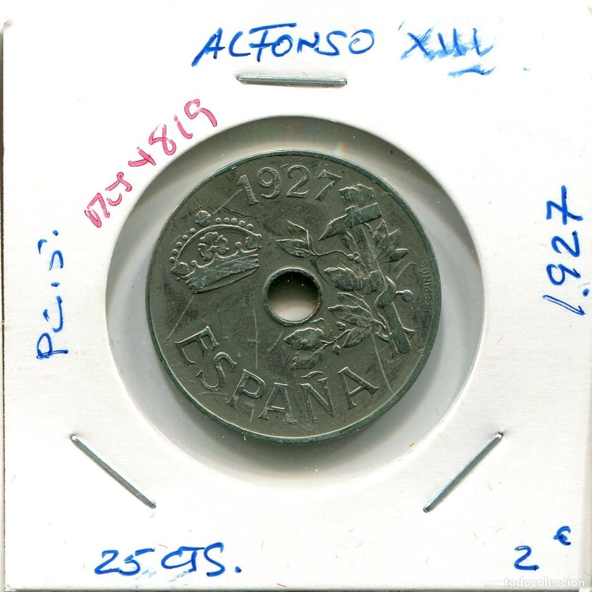 Monedas de Espa&ntilde;a: 25 CENTIMOS ALFONSO XIII A&Ntilde;O 1927 PC.S ( MES4819 )