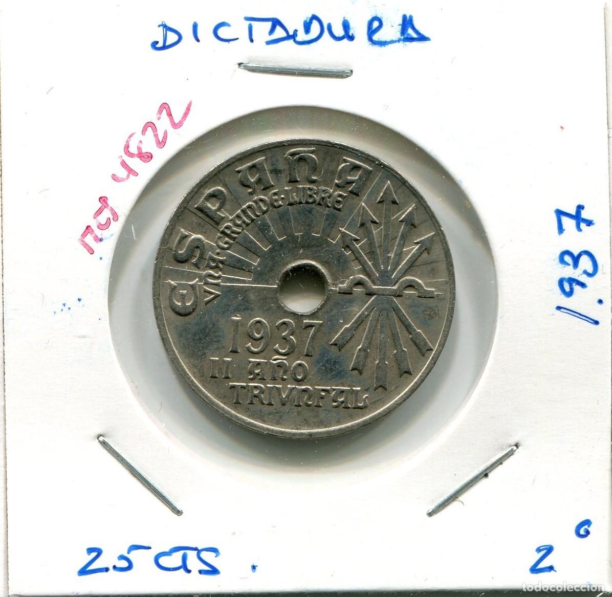 Monedas de Espa&ntilde;a: 25 CENTIMOS DICTADURA A&Ntilde;O 1937 ( MES4822 )