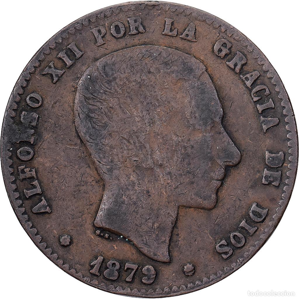 Monedas de Espa&ntilde;a: [#1224071] Espa&ntilde;a, Alfonso XII, 10 Centimos, 1879, Madrid, Bronce, BC+, KM:675