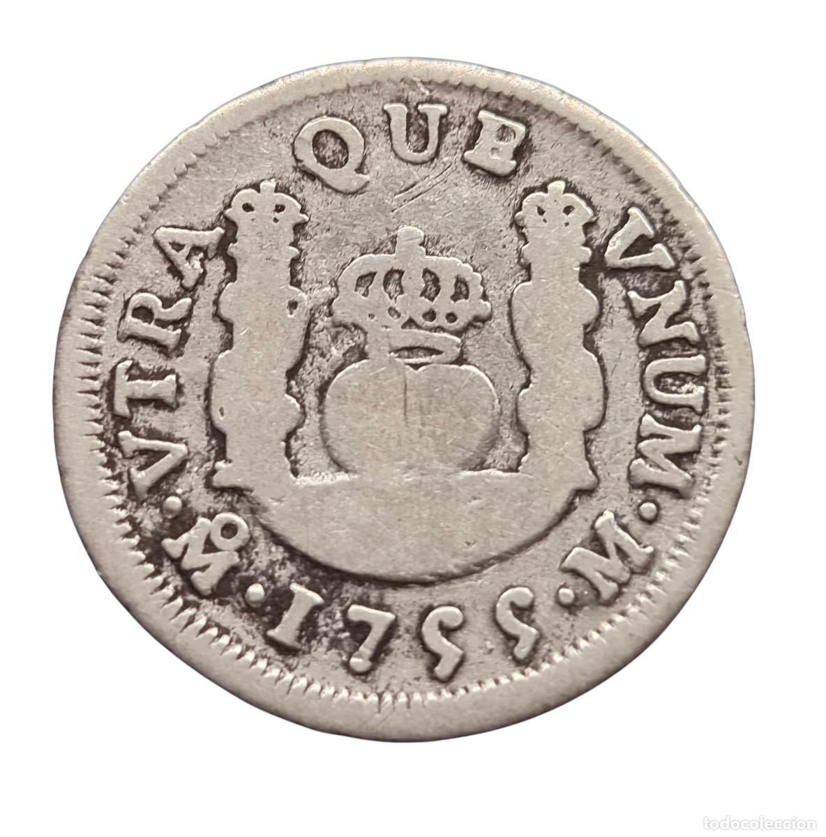 Monedas de Espa&ntilde;a: FERNANDO VI MEXICO M 1 REAL COLUMNARIO 1755