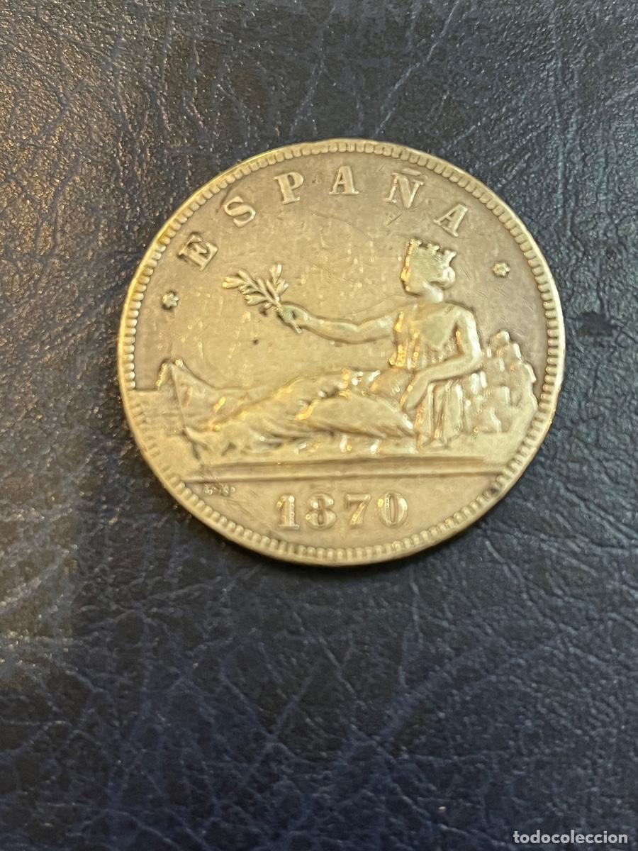 Monedas de Espa&ntilde;a: Espa&ntilde;a. 5 pesetas de plata. 1870.
