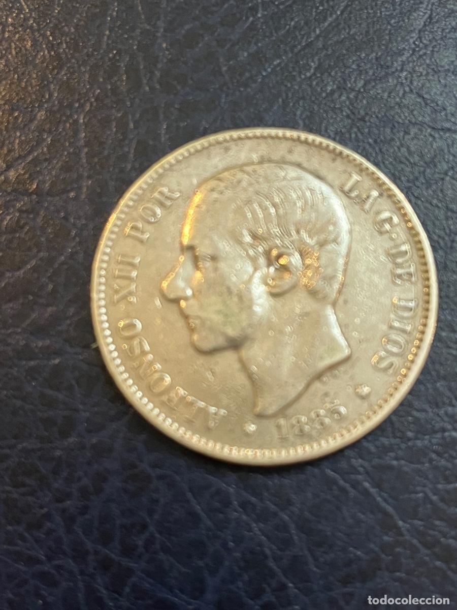 Monedas de Espa&ntilde;a: Espa&ntilde;a. 5 pesetas de plata. 1885. Alfonso XII.