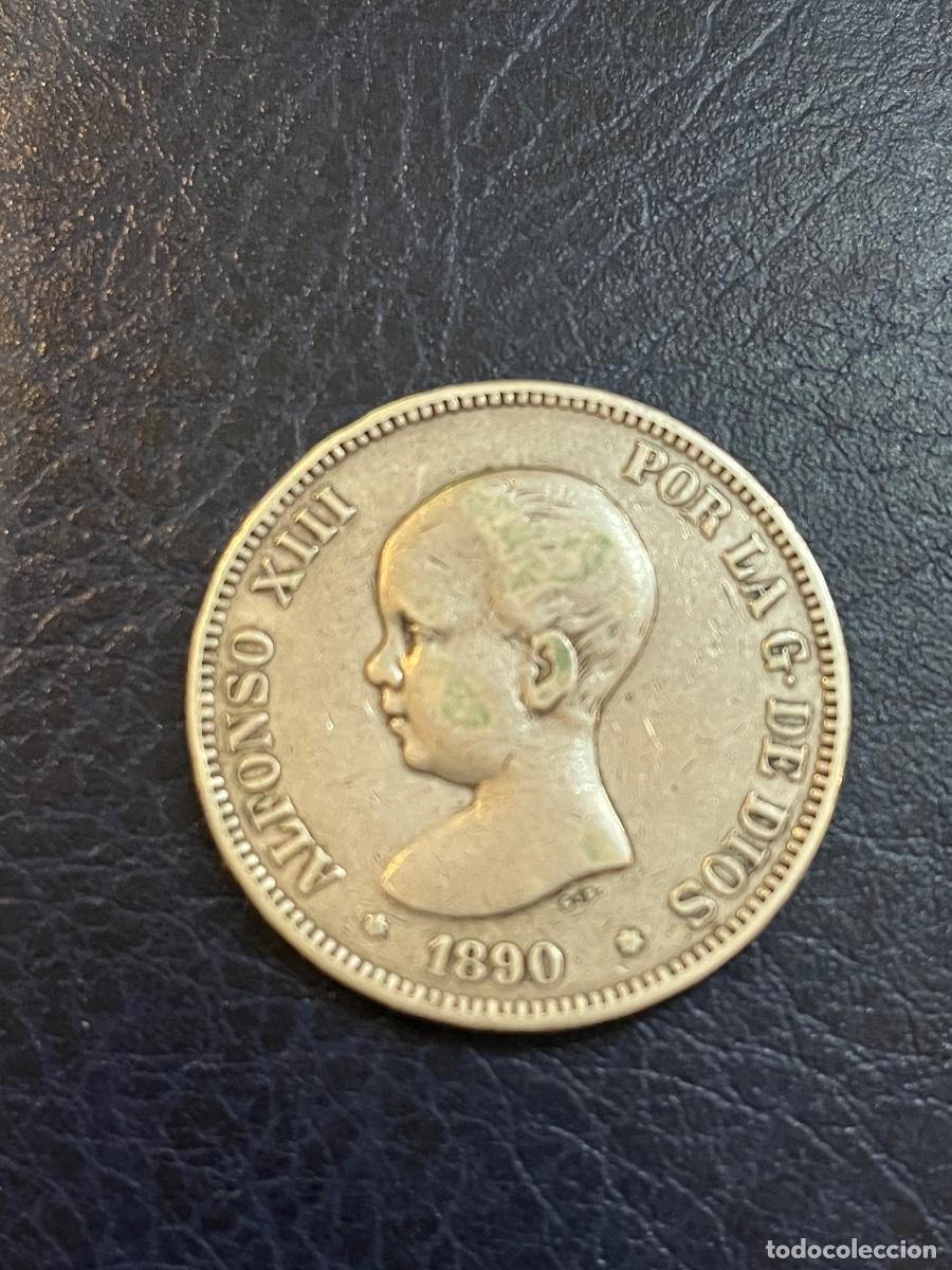 Monedas de Espa&ntilde;a: Espa&ntilde;a. 5 pesetas de plata. 1890. Alfonso XIII.
