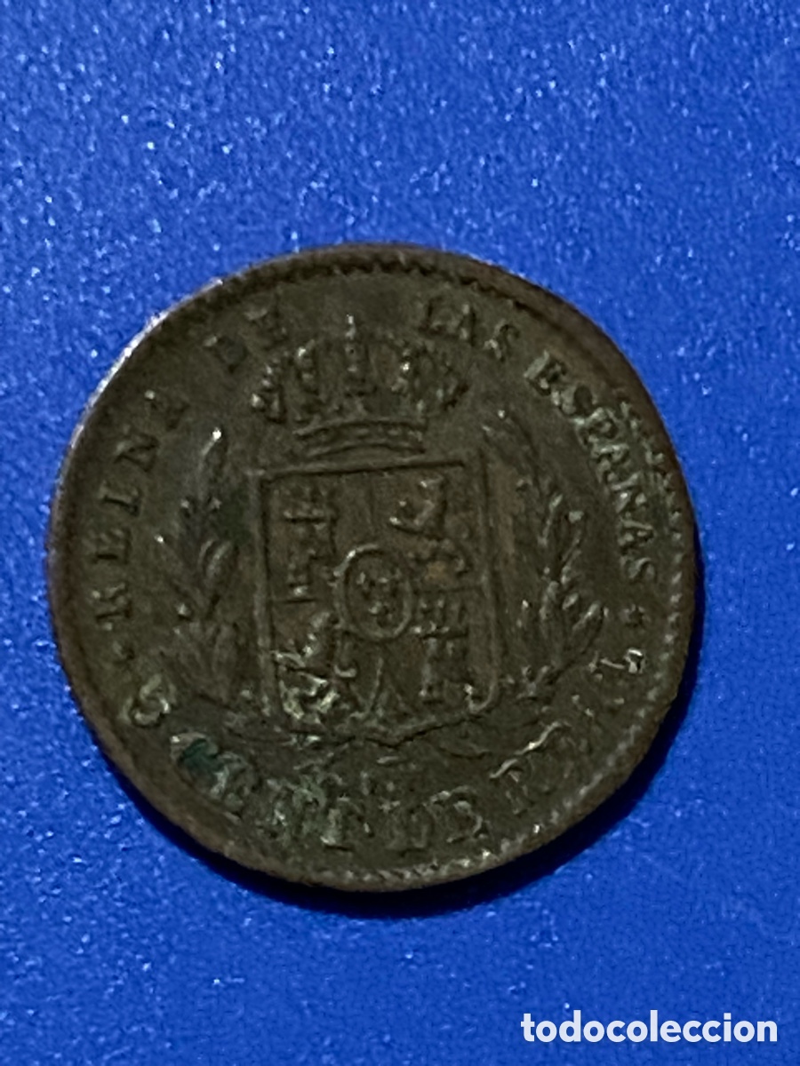 Monedas de Espa&ntilde;a: Isabel II 5 Centimos de Real 1860 - Foto 2