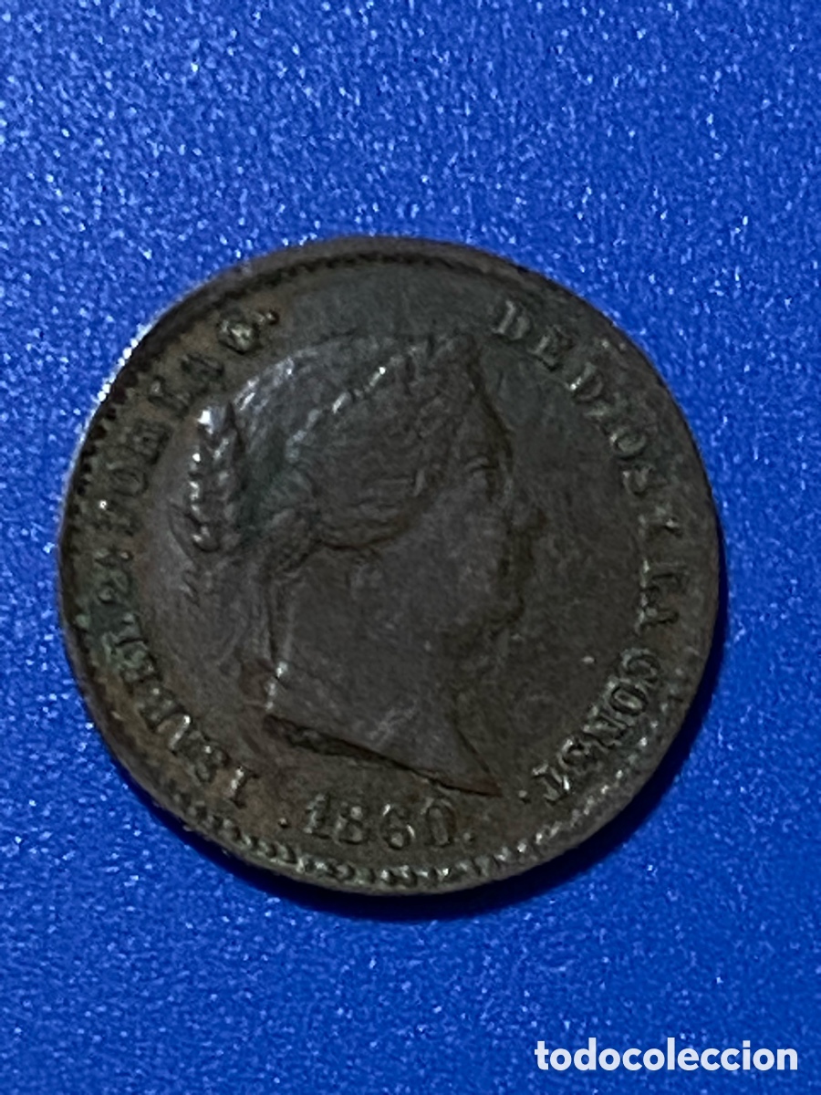 Monedas de Espa&ntilde;a: Isabel II 5 Centimos de Real 1860