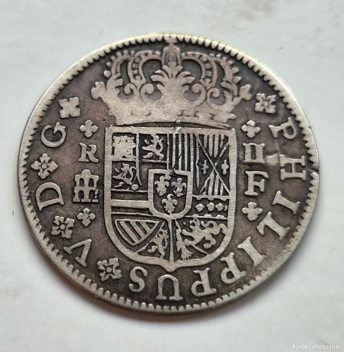 Monedas de Espa&ntilde;a: FELIPE V SEGOVIA F. 2 REALES 1722. PLATA