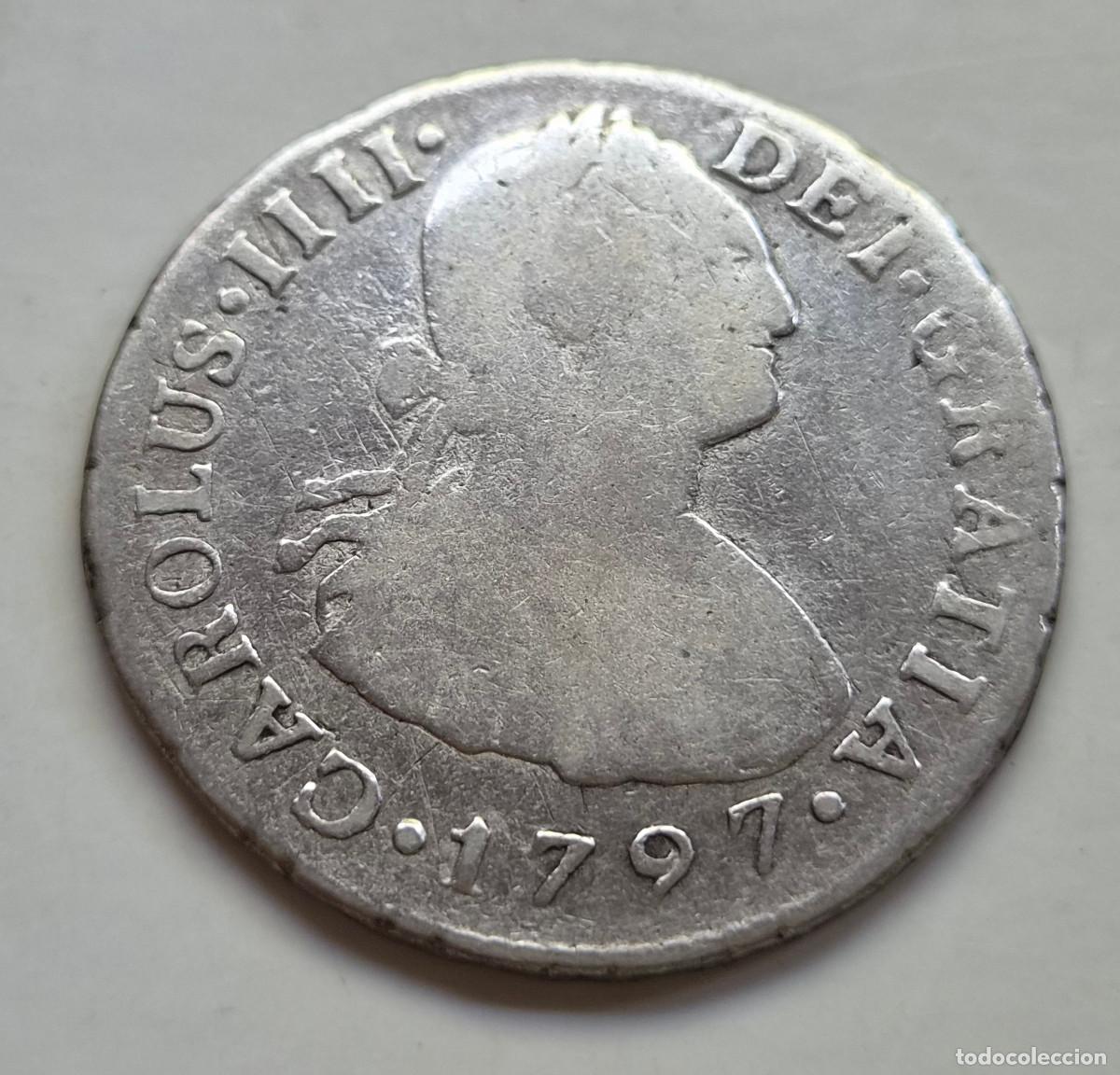 Monedas de Espa&ntilde;a: CARLOS IV LIMA I.J. 2 REALES 1797 PLATA