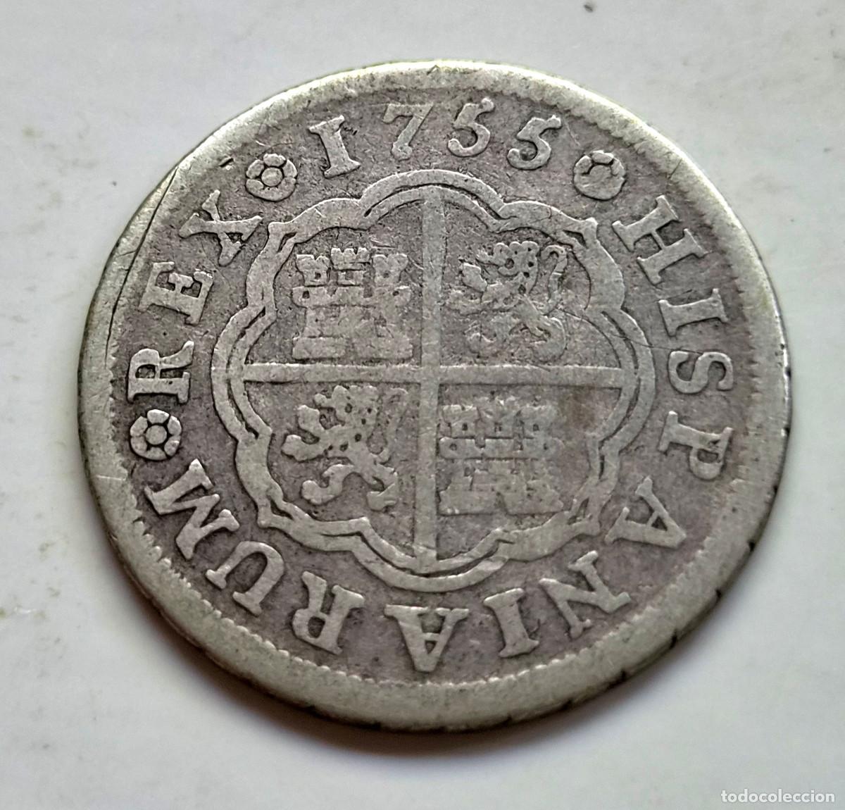Monedas de Espa&ntilde;a: FERNANDO VI. MADRID J.B. 1 REAL 1755. Plata