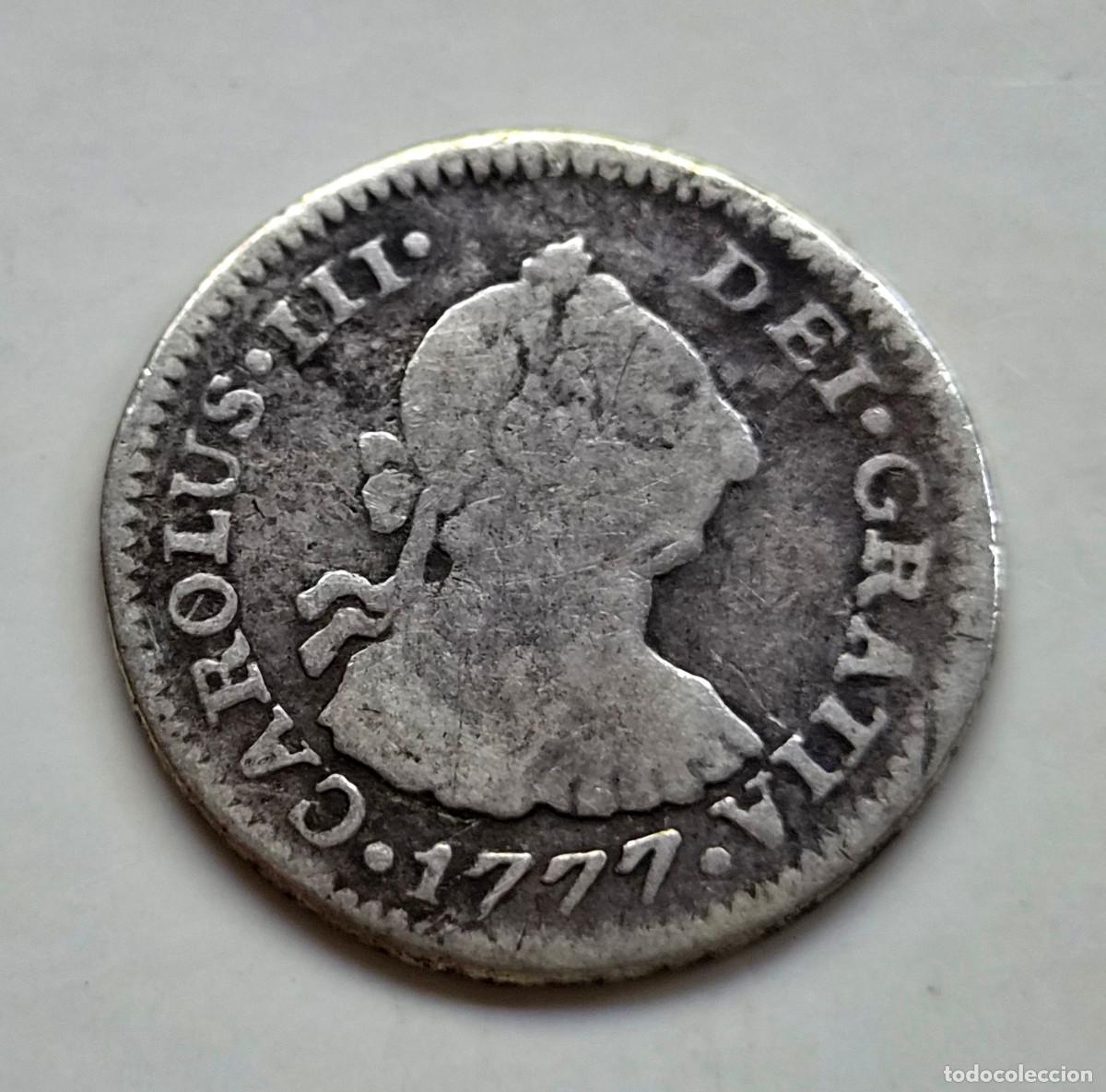Monedas de Espa&ntilde;a: CARLOS III. MEXICO F.M. 1/2 REAL 1777. Plata