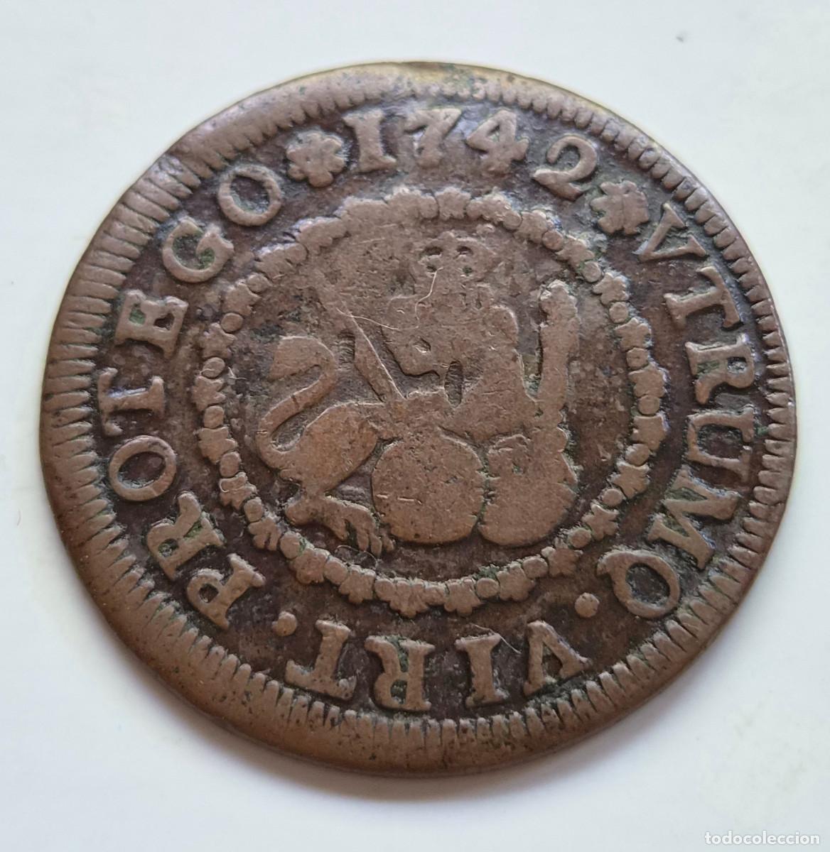 Monedas de Espa&ntilde;a: FELIPE V SEGOVIA 4 MARAVEDIS 1742 - Foto 2