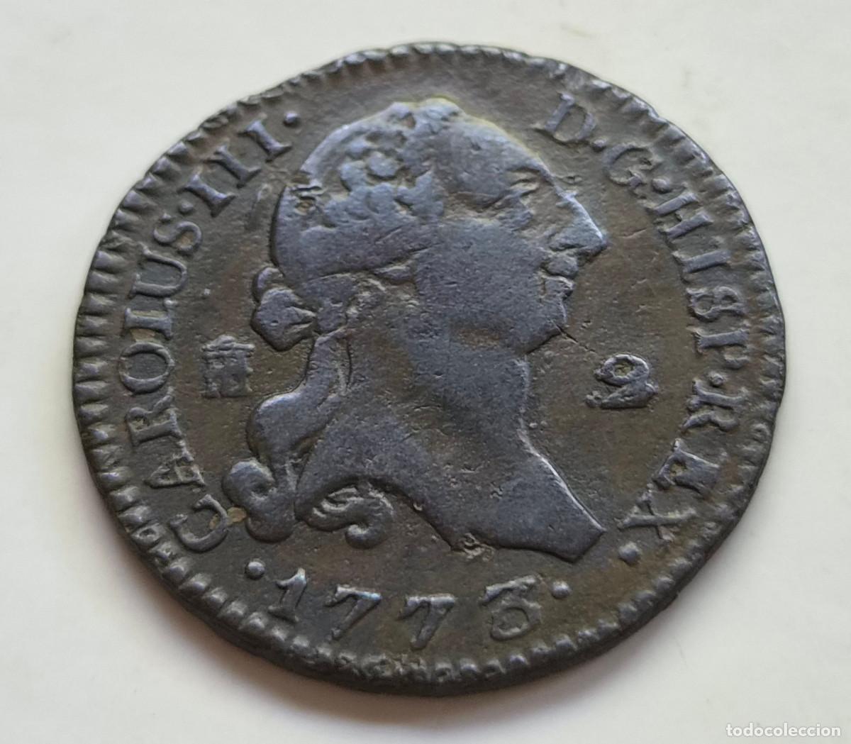 Monedas de Espa&ntilde;a: CARLOS III SEGOVIA 2 MARAVEDIS 1773