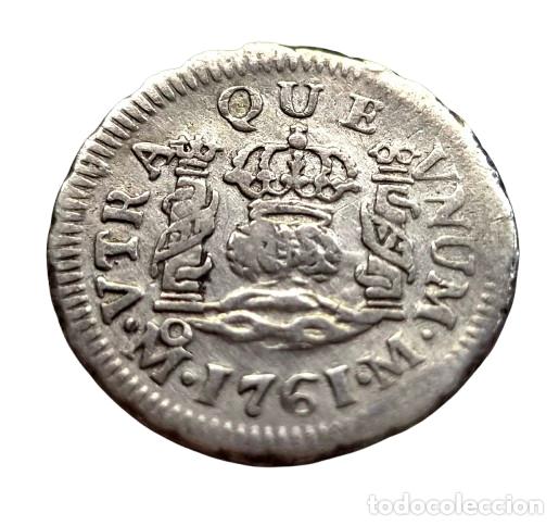 Monedas de Espa&ntilde;a: CARLOS III MEXICO 1/2 REAL 1761. COLUMNARIO. BONITO