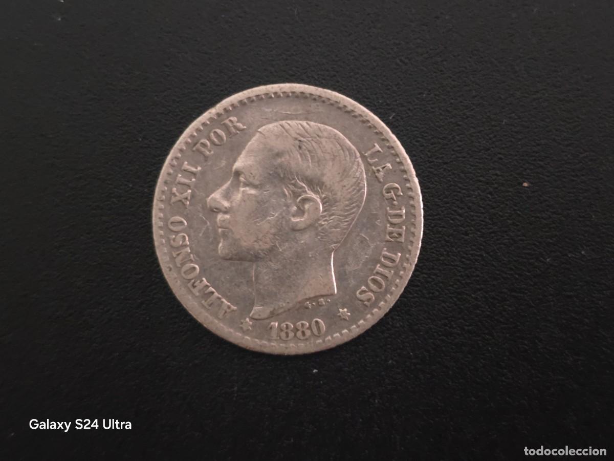 Monedas de Espa&ntilde;a: 50 C&Eacute;NTIMOS DE 1880....ALFONSO XII...2,50 GRAMOS DE PLATA..... ES EL DE LAS FOTOS