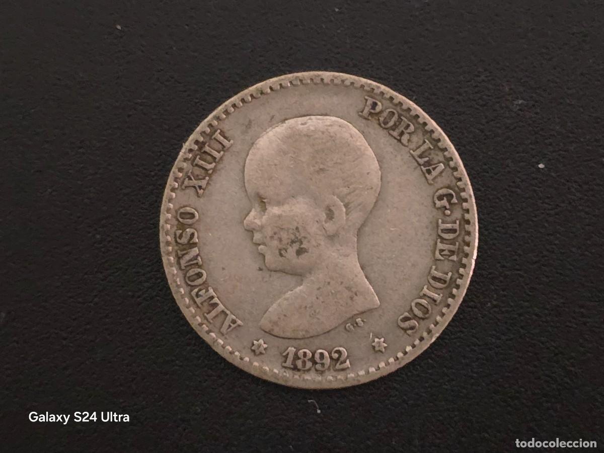 Monedas de Espa&ntilde;a: 50 C&Eacute;NTIMOS DE 1892.*9*2....ALFONSO XII...2,5 GRAMOS DE PLATA....LA DE LAS FOTOS