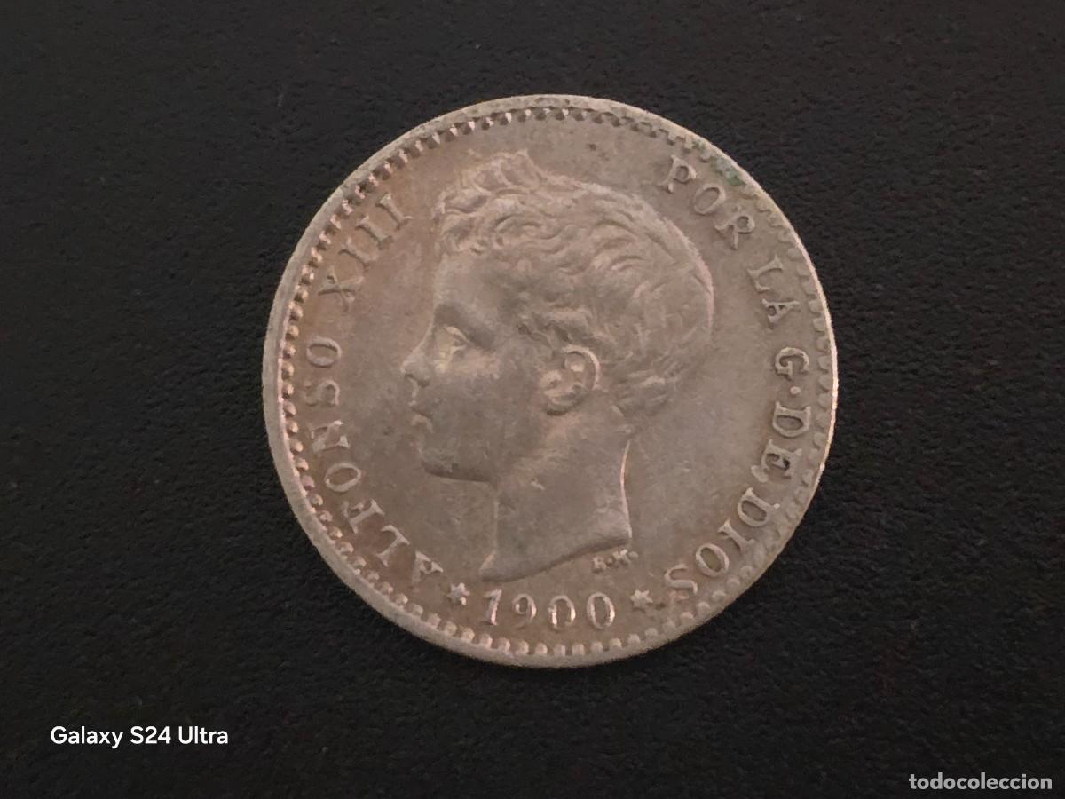 Monedas de Espa&ntilde;a: 50 C&Eacute;NTIMOS DE 1900.....ALFONSO XIII...2,5 GRAMOS DE PLATA....MUY BONITA....LA DE LAS FOTOS