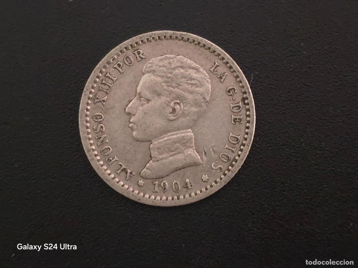 Monedas de Espa&ntilde;a: 50 C&Eacute;NTIMOS DE 1904.....ALFONSO XIII...2,5 GRAMOS DE PLATA....MUY BONITA....LA DE LAS FOTOS