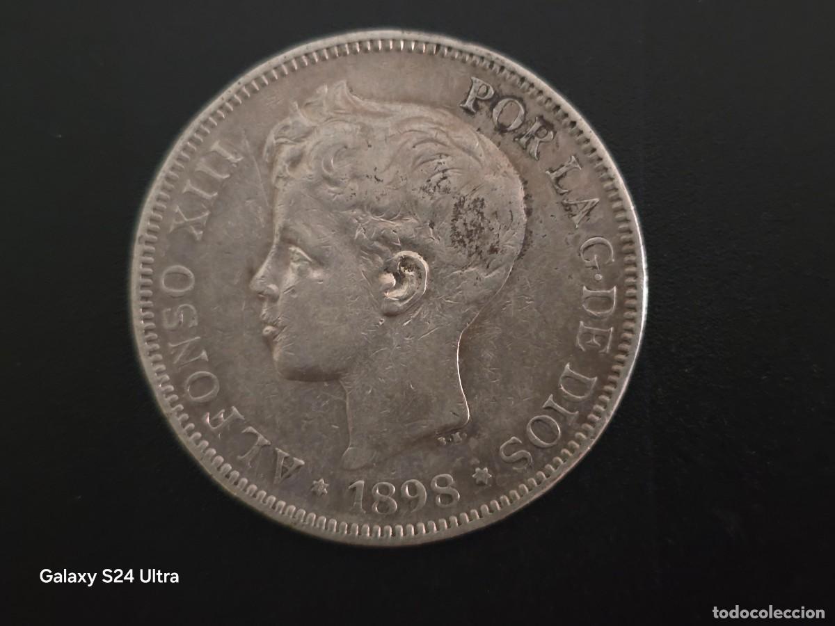 Monedas de Espa&ntilde;a: 5 PESETAS DE 1898...25 GRAMOS DE PLATA....BONITA....LA DE LAS FOTOS