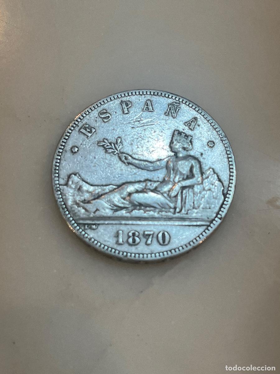 Monedas de Espa&ntilde;a: Espa&ntilde;a 5 pesetas de plata. 1870.