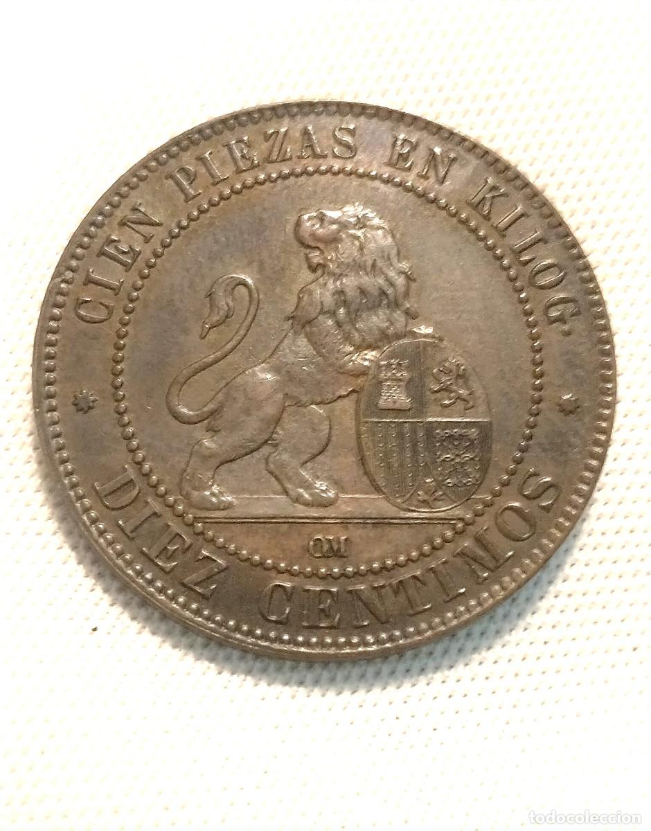 Monedas de Espa&ntilde;a: EBC++!! Gob.provisional 10 c&eacute;ntimos peseta 1870 - Foto 2