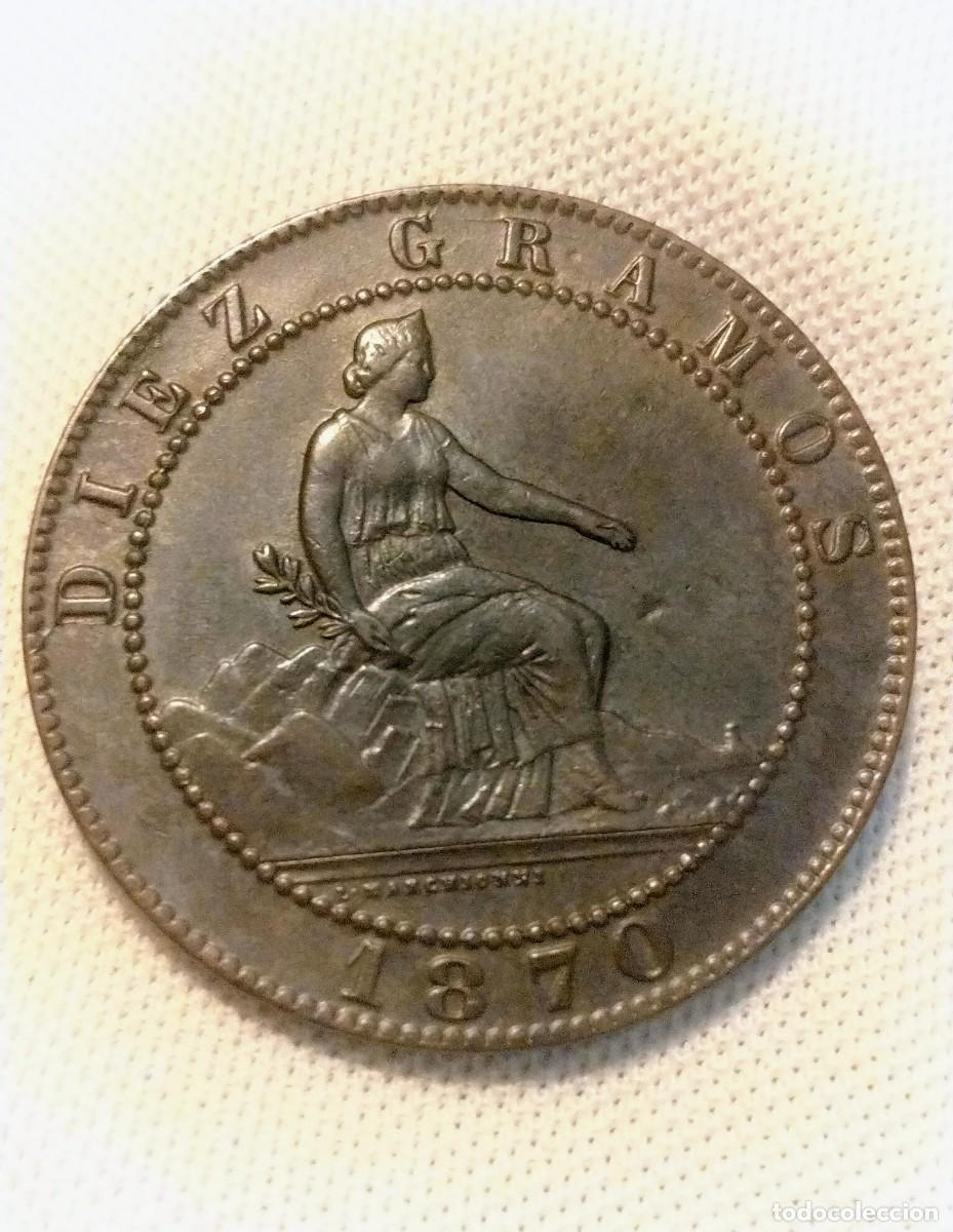 Monedas de Espa&ntilde;a: EBC++!! Gob.provisional 10 c&eacute;ntimos peseta 1870 - Foto 3