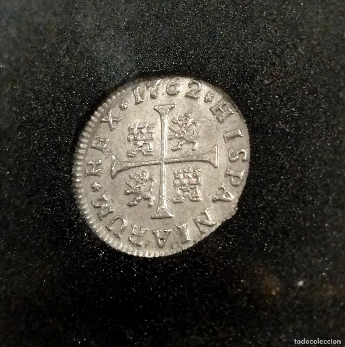 Monedas de Espa&ntilde;a: Rara! Carlos III 1/2 medio real 1762 Sevilla VC plata