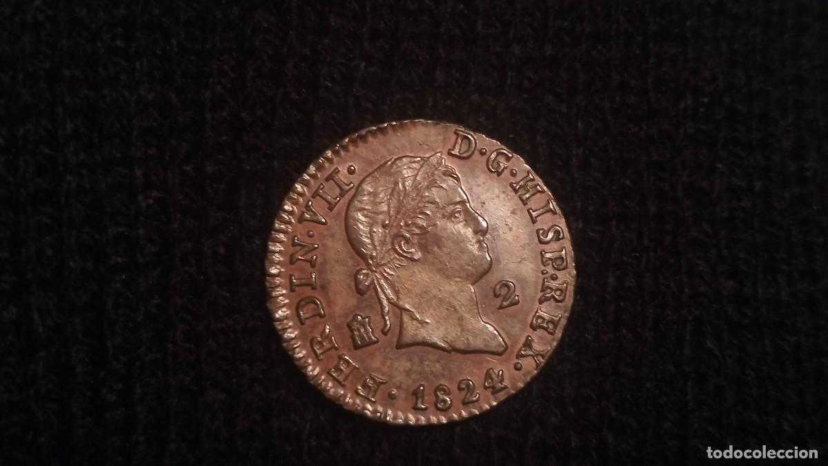 Monedas de Espa&ntilde;a: Preciosa! Fernando VII. 2 maraved&iacute;s 1824 Segovia