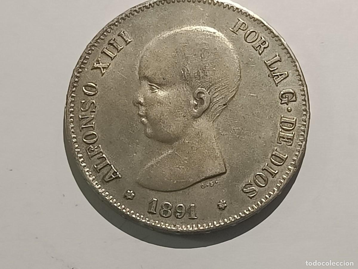 Monedas de Espa&ntilde;a: Moneda falsa - CREO -de &eacute;poca (duro sevillano) 5 pesetas 1891 MS M.