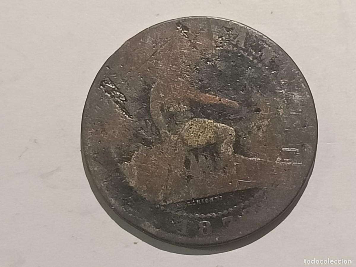 Monedas de Espa&ntilde;a: Moneda de Espa&ntilde;a 1870. 5 c&eacute;ntimos - Foto 2