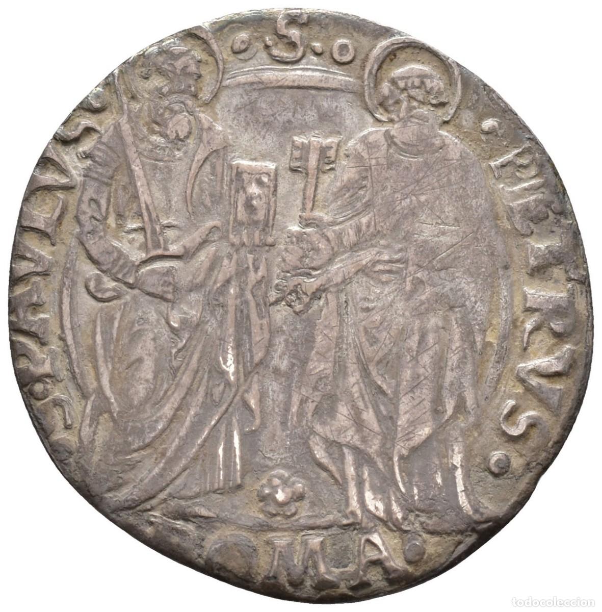 Monedas de Espa&ntilde;a: SC-Vaticano .Alexander VI &rdquo;Rodrigo Borgia&rdquo;. Groso. Roma, Plata 3 g. MUY ESCASA