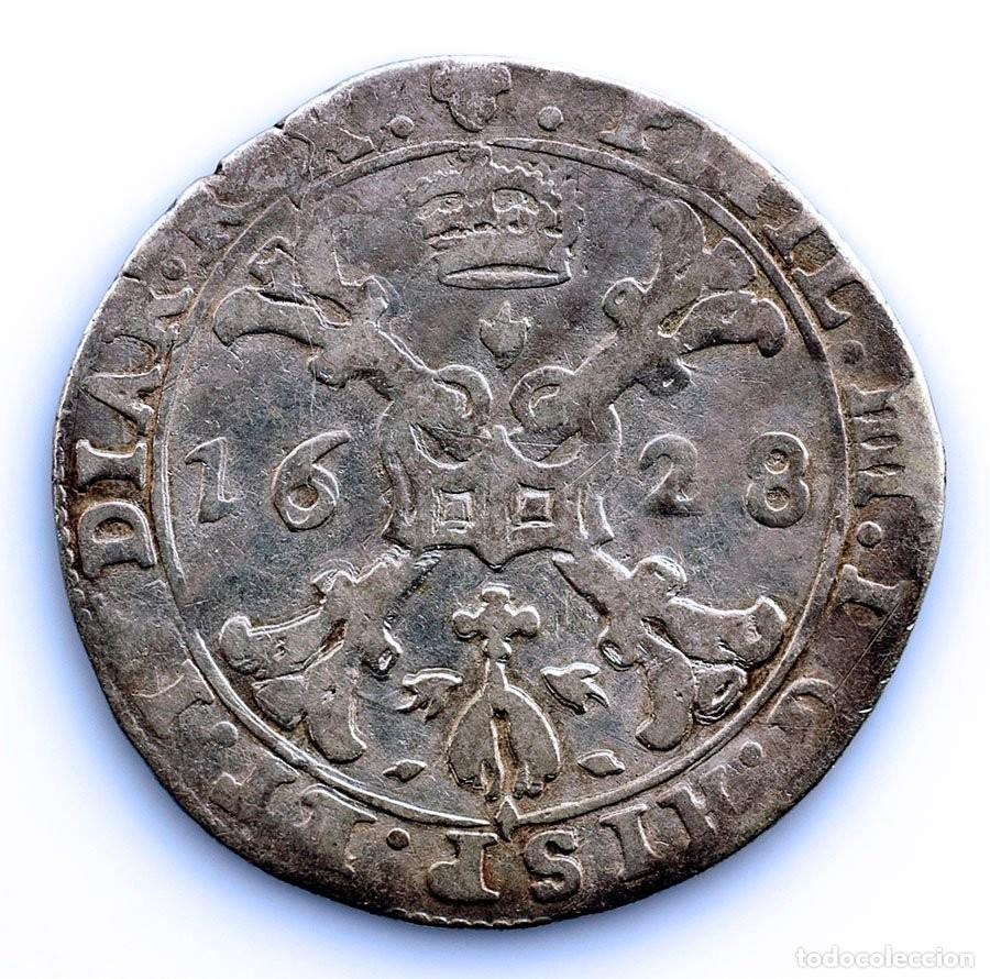 Monedas de Espa&ntilde;a: SC-Spain. Felipe IV. 1/4 Patag&oacute;n. 1628 Bruselas. Plata 6,4 g.