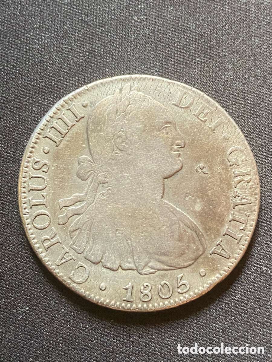 Monedas de Espa&ntilde;a: 8 Reales Carlos IV 1805 M&eacute;jico TH