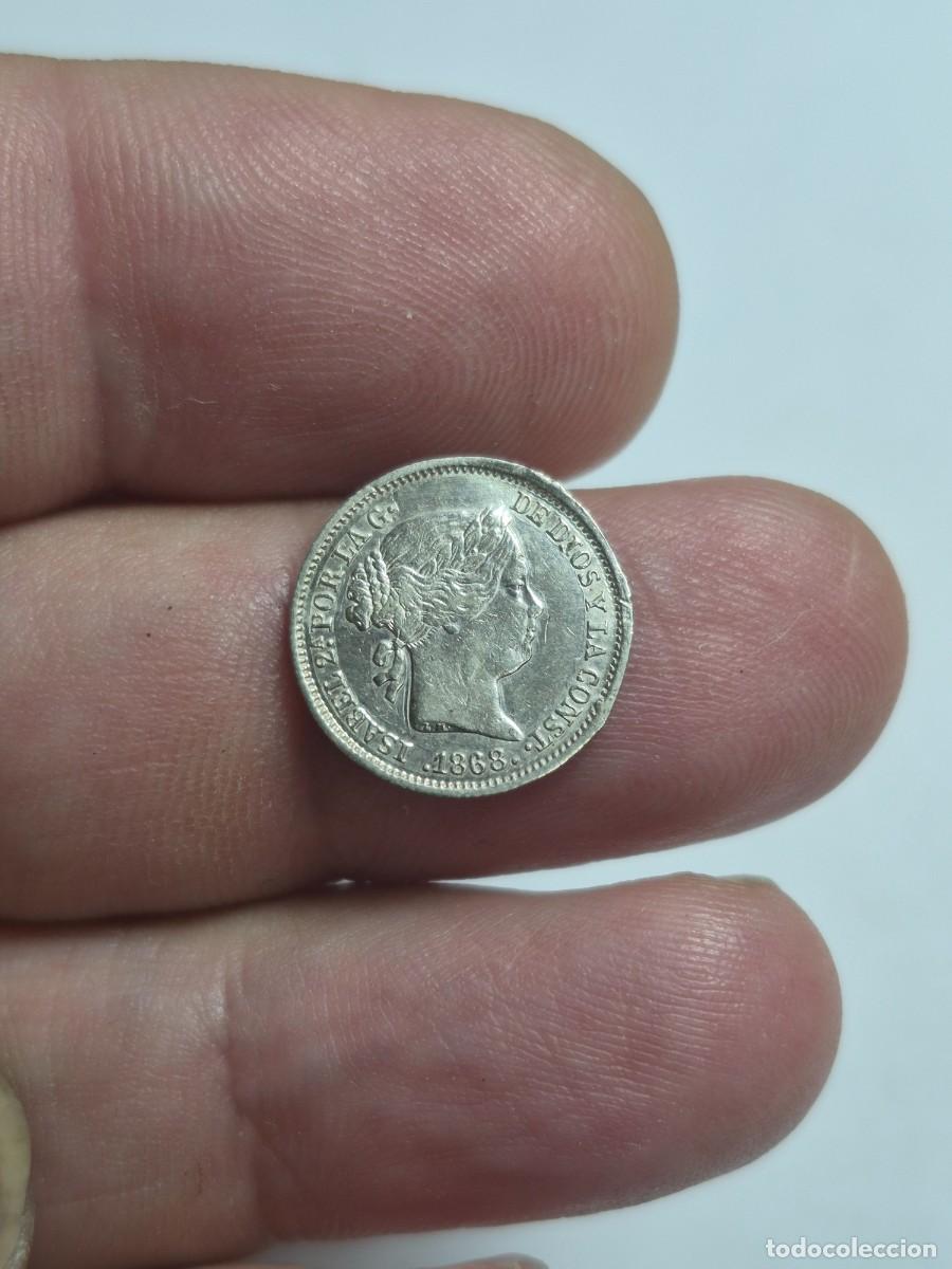Monedas de Espa&ntilde;a: NT/ ISABEL II 10 CENTIMOS ESCUDO 1868 *6 *8 MADRID DESCOLGADA PERO BONITA (E1349)