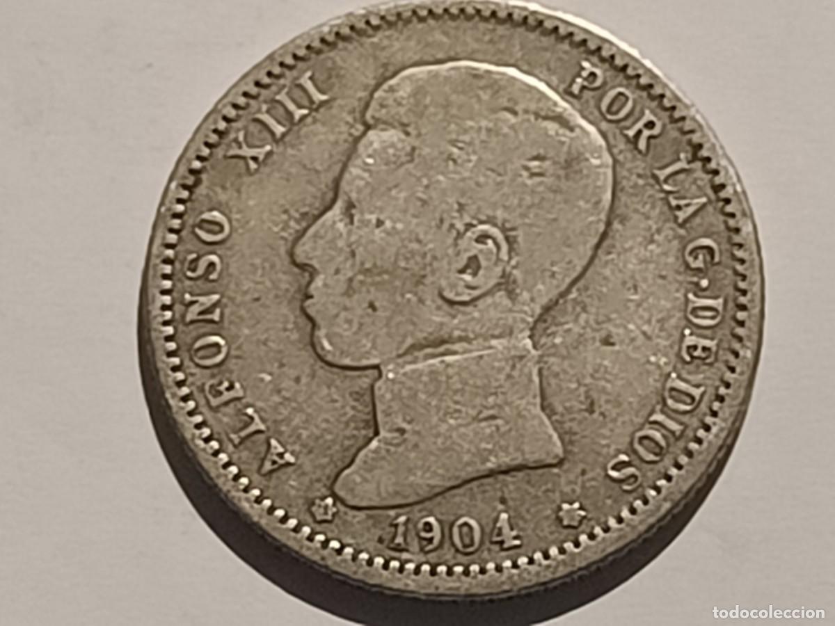 Monedas de Espa&ntilde;a: Moneda de Espa&ntilde;a. 1 peseta 1904. - Foto 2