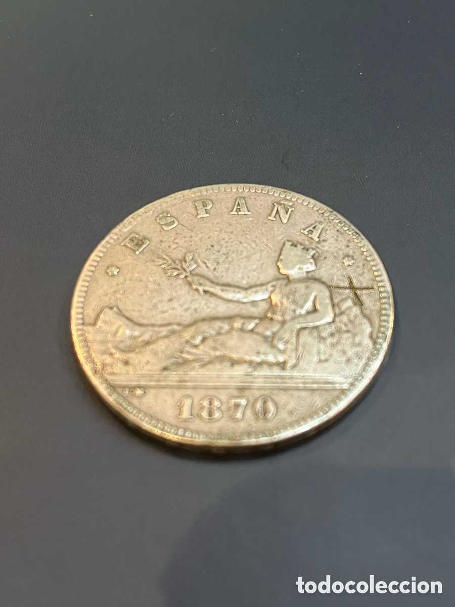 Monedas de Espa&ntilde;a: Espa&ntilde;a 5 pesetas de plata. 1870