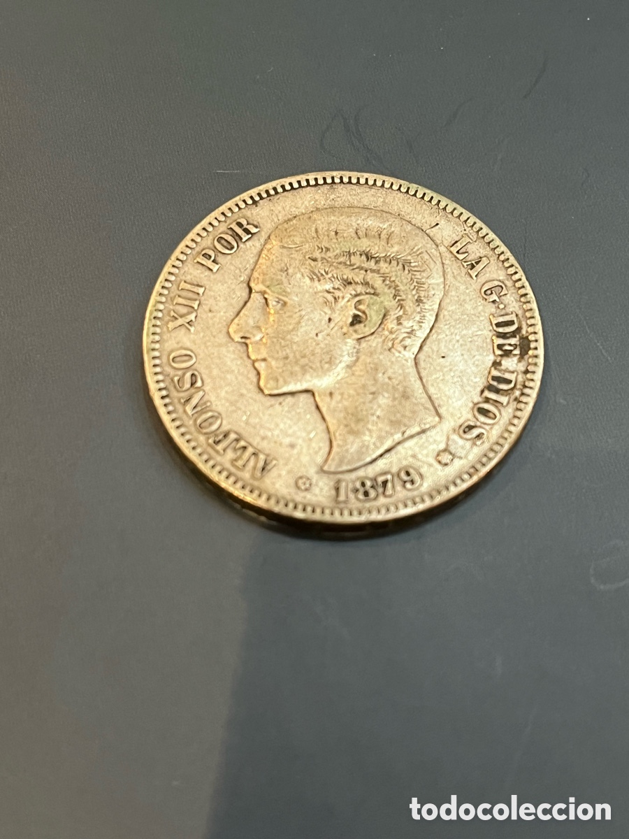 Monedas de Espa&ntilde;a: 5 pesetas de plata. Alfonso XII. 1879.