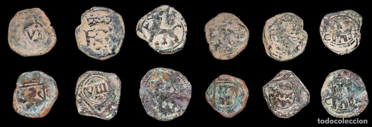 Monedas de Espa&ntilde;a: 17th-Century Spanish Copper Counterstamps (Spanish Cob), 6 Coins Lot