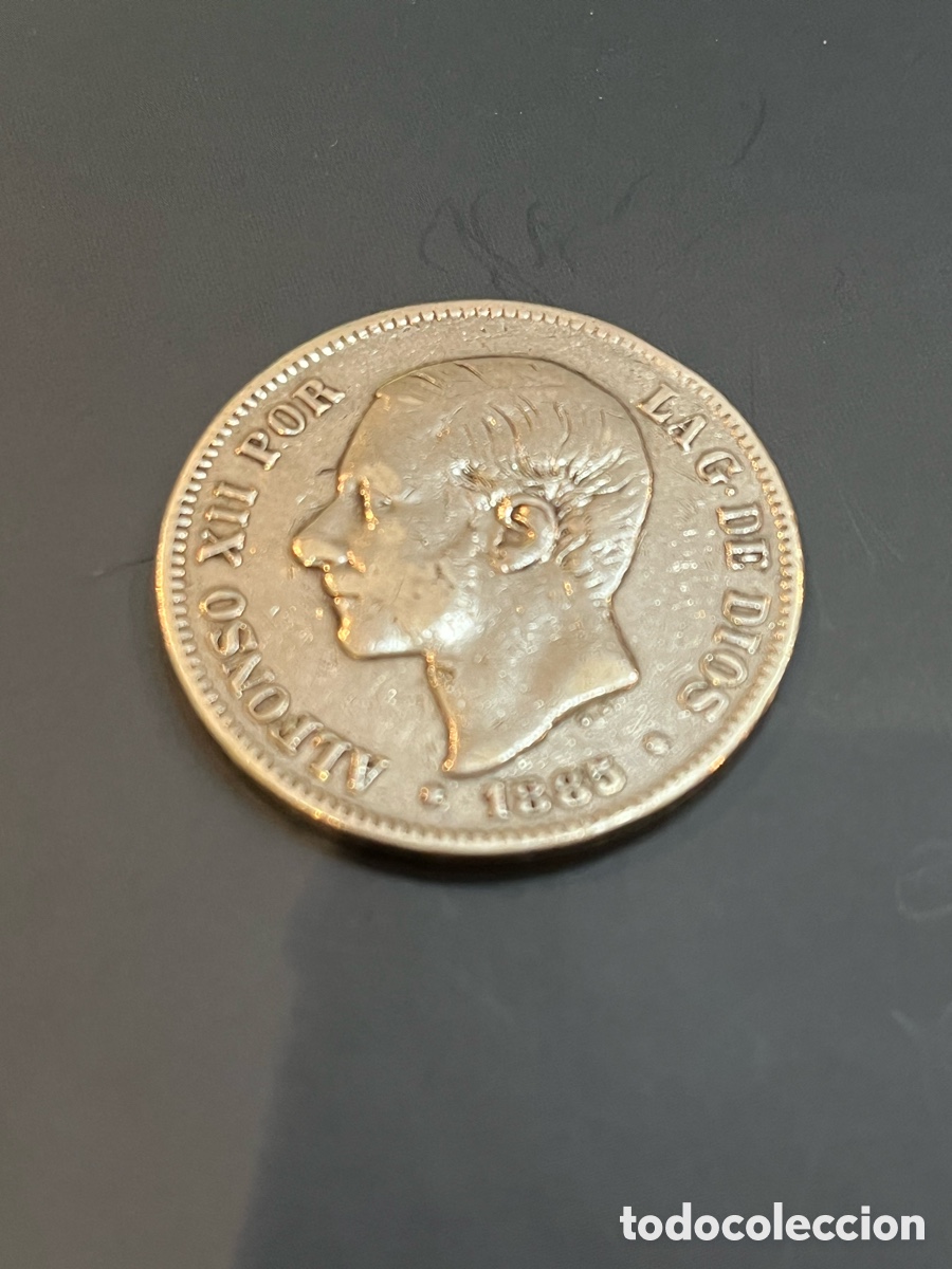 Monedas de Espa&ntilde;a: 5 pesetas de plata. Alfonso XII