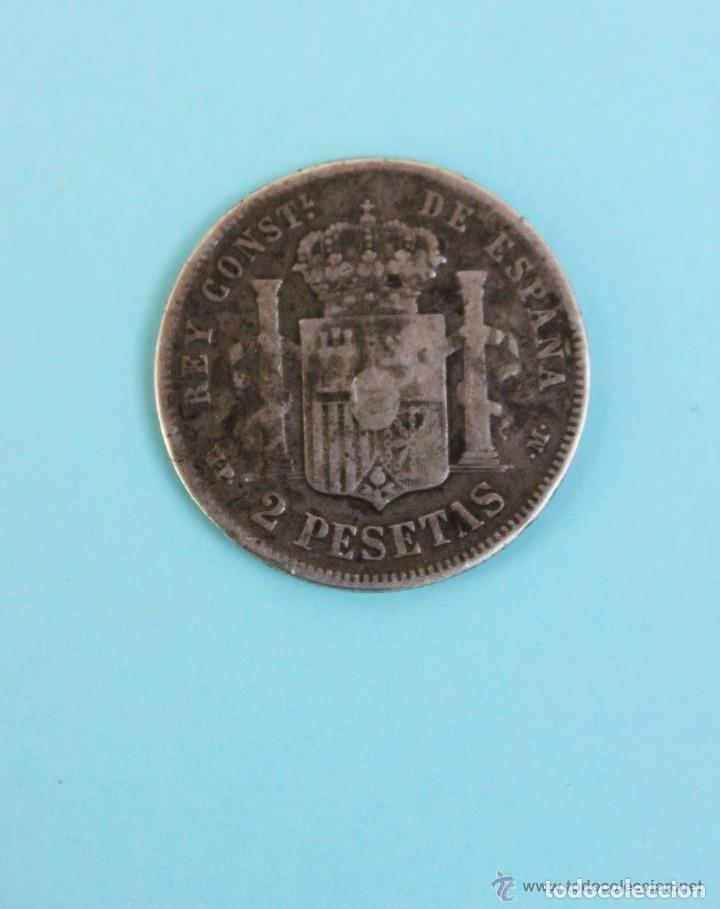 Monedas de Espa&ntilde;a: MONEDA 2 PESETAS ALFONSO XIII 1889 - Foto 2