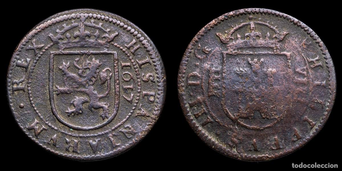 Monedas de Espa&ntilde;a: 1617, 8 Maravedis Philips III, Segovia Mint - 27 mm / 5,14 gr.