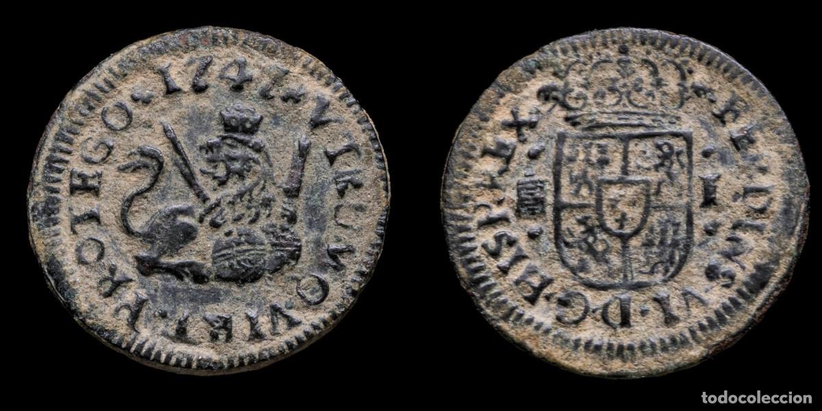 Monedas de Espa&ntilde;a: 1747, 1 Maravedi Ferdinand VI, Segovia Mint - 16 mm / 1,34 gr.
