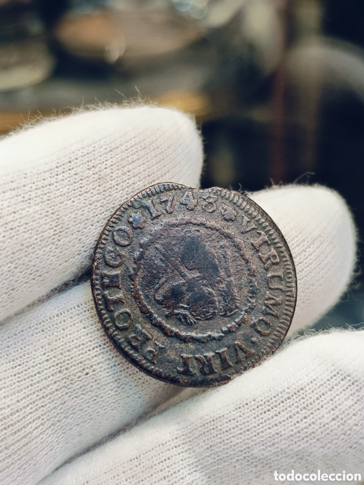Monedas de Espa&ntilde;a: 4 MARAVEDIS . FELIPE V . A&Ntilde;O 1743 . CECA SEGOVIA